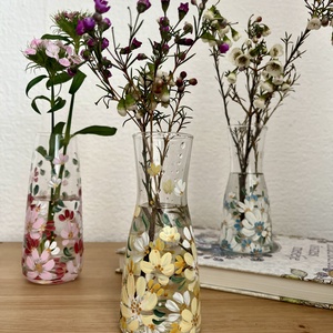 Virágos üvegváza - otthon & életmód - virágdekoráció - virágtartó - váza - Meska.hu