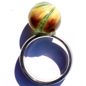 Cserélhető üveggolyó gyűrűtető, Ékszer, Gyűrű, Gyöngyös gyűrű, Üvegművészet, MESKA
