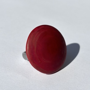 Red velvet üveg gyűrűtető, cserélhető - ékszer - gyűrű - kerek gyűrű - Meska.hu