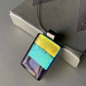 Többszínű irizáló nyaklánc, üvegékszer - Meska.hu