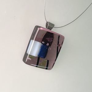 Lilás árnyalatú medál, üvegékszer, Ékszer, Nyaklánc, Medál, Ékszerkészítés, Üvegművészet, MESKA