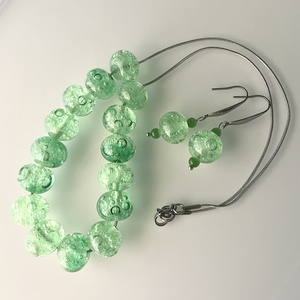 Balaton nyaklánc, üvegékszer - ékszer - nyaklánc - gyöngyös nyaklánc - Meska.hu