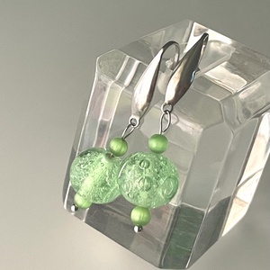 Balaton fülbevaló, üvegékszer - Meska.hu