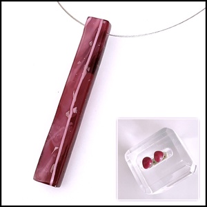 Modern üveg medál pink árnyalatokban - Meska.hu