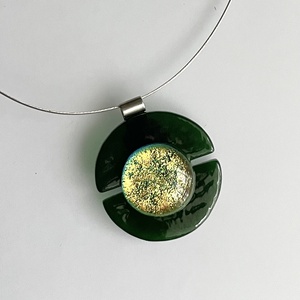 Irizáló nyaklánc, üvegékszer - ékszer - nyaklánc - medál - Meska.hu