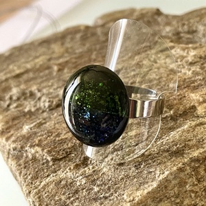 Aventurin zöld és kék gyűrű, üvegékszer, , , MESKA