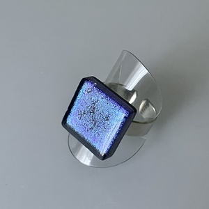 Türkiz irizáló gyűrű, üvegékszer - ékszer - gyűrű - figurális gyűrű - Meska.hu