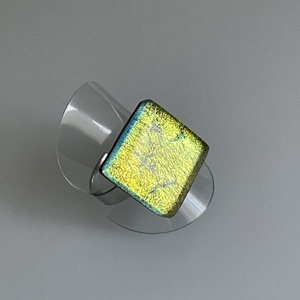 Aranysárga irizáló gyűrű, üvegékszer - ékszer - gyűrű - figurális gyűrű - Meska.hu