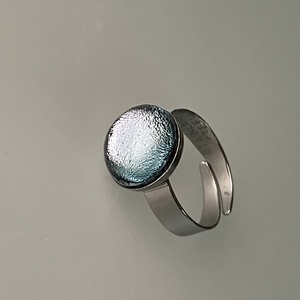 Ezüst csillogás gyűrű, üvegékszer - Meska.hu