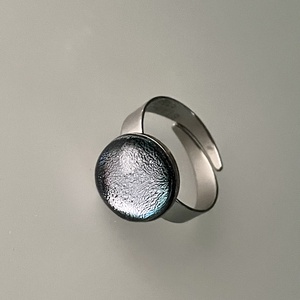 Ezüst csillogás gyűrű, üvegékszer - ékszer - gyűrű - kerek gyűrű - Meska.hu