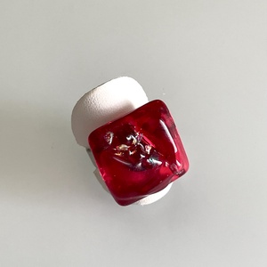 Tűzpiros gyűrű, üvegékszer, Ékszer, Gyűrű, Üveglencsés gyűrű, Ékszerkészítés, Üvegművészet, MESKA