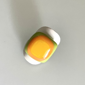 Narancsos, állítható alapú gyűrű, üvegékszer - ékszer - gyűrű - üveglencsés gyűrű - Meska.hu