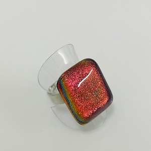 Bordón, narancsosan irizáló gyűrű, üvegékszer - ékszer - gyűrű - figurális gyűrű - Meska.hu