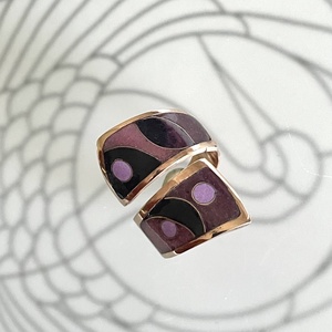 Tűzzománc gyűrű lilás árnyalatban - ékszer - gyűrű - figurális gyűrű - Meska.hu