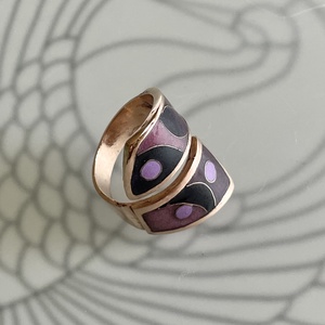 Tűzzománc gyűrű lilás árnyalatban - Meska.hu