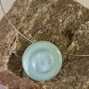 Pasztell kék-zöld nyaklánc, üvegékszer - ékszer - nyaklánc - medál - Meska.hu