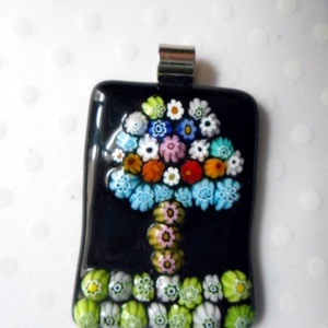 Életfa medál virágesővel üvegékszer - ékszer - nyaklánc - medál - Meska.hu