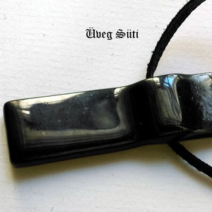Unisex ezüstös metál síp  üvegékszer medál  -  - Meska.hu