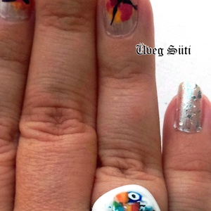 Fehér festmény gyűrű üvegékszer, muránói üveg, ajándék szülinapra - ékszer - gyűrű - figurális gyűrű - Meska.hu