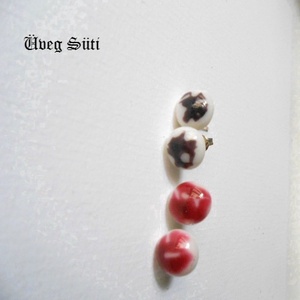 Rózsaszín lila fehér fülbevaló csomag  - ékszer - fülbevaló - pötty fülbevaló - Meska.hu