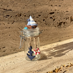 Egyedi, kézzel készített hajós csatos üveg, Otthon & Életmód, Konyhafelszerelés, tálalás, Flaska, csatos üveg, Gyurma, MESKA