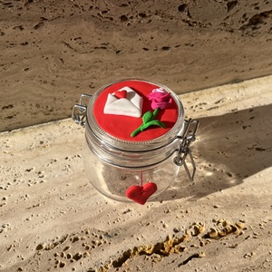 Szíves-Rózsás Csatos Üveg, Otthon & Életmód, Konyhafelszerelés, tálalás, Flaska, csatos üveg, Gyurma, MESKA