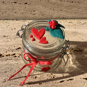 Szíves-Rózsás Csatos Üveg, Otthon & Életmód, Konyhafelszerelés, tálalás, Flaska, csatos üveg, Gyurma, MESKA