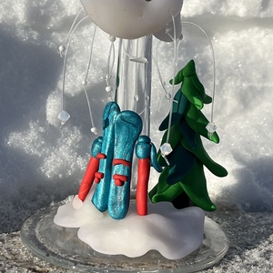 �Téli Csoda kézzel díszített borospohár - otthon & életmód - konyhafelszerelés, tálalás - tálalás - boros poharak, szettek - Meska.hu