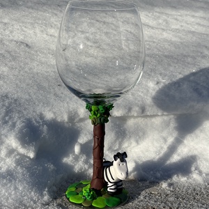 �Állati Móka Kézműves gyurmadíszes borospohár, Otthon & Életmód, Konyhafelszerelés, tálalás, Tálalás, Boros poharak, szettek, Gyurma, MESKA