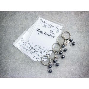 Merry Christmas kulcstartó hematittal 5dbos csomag - Meska.hu