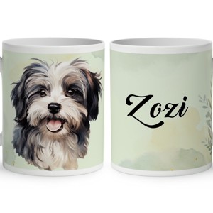 Névvel kérhető - Szürke Havanese portré mintás bögre, Otthon & Életmód, Konyhafelszerelés, tálalás, Tálalás, Bögre & Csésze, , MESKA
