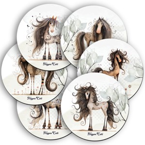 6 db furi, de cuki lovas kör alakú alátét szett (#95), , , MESKA