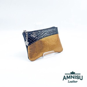 Fekete lakk kígyómintás - arany mintás ívelt egy cipzáras kulcstartó C8023, Táska & Tok, Kulcstartó & Táskadísz, Kulcstartó, , MESKA