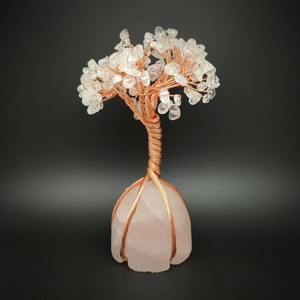 Ásványfa réz Hegyikristály Rózsakvarc 15cm, Otthon & Életmód, Dekoráció, Asztal és polc dekoráció, Gyöngyfa, ásványfa, , MESKA