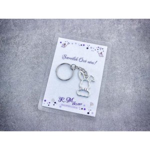 Szeretlek Óvó néni stílusos nyuszi medálos kulcstartó, Táska & Tok, Kulcstartó & Táskadísz, Kulcstartó, , MESKA