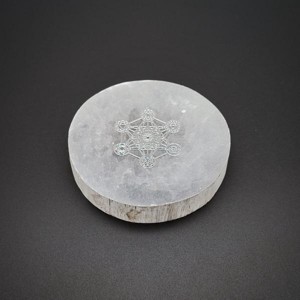 Szelenit korong metatron ezüst matricás 6-7cm, Kellékek & szerszámok, Ásvány alapanyag, Szelenit korong, , MESKA