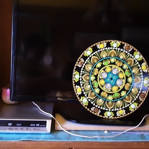 Mandala festés akrillal bakelit lemezre  - otthon & életmód - dekoráció - dísztárgy - Meska.hu