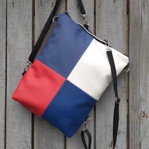 Kék-fehér-piros hátizsák, válltáska, oldaltáska - táska & tok - variálható táska - Meska.hu