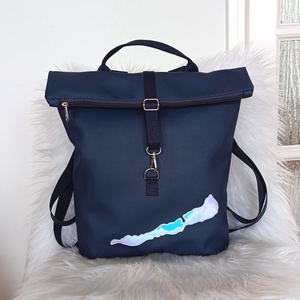 Balaton rolltop hátizsák - sötétkék - Meska.hu