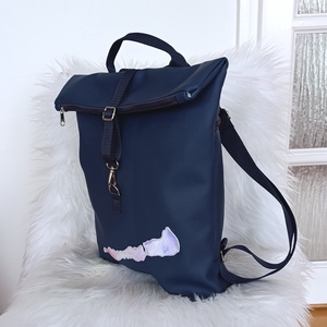 Balaton rolltop hátizsák - sötétkék - táska & tok - hátizsák - roll top hátizsák - Meska.hu