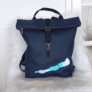 Balaton rolltop hátizsák - sötétkék - táska & tok - hátizsák - roll top hátizsák - Meska.hu