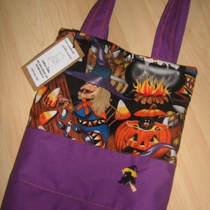 Halloween -lila patchwork táska - Meska.hu