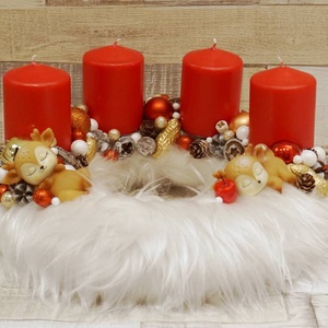 SZARVASOS ADVENTI KOSZORÚ KÉT FIGURÁVAL - karácsony - adventi díszek - adventi koszorú - Meska.hu