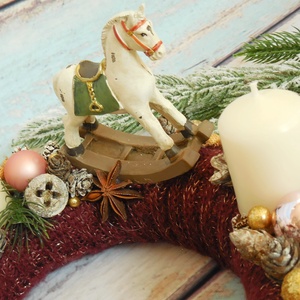 Télapós nosztalgia adventi koszorú - karácsony - adventi díszek - adventi asztaldísz - Meska.hu