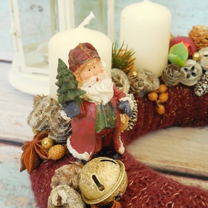 Télapós nosztalgia adventi koszorú - karácsony - adventi díszek - adventi asztaldísz - Meska.hu