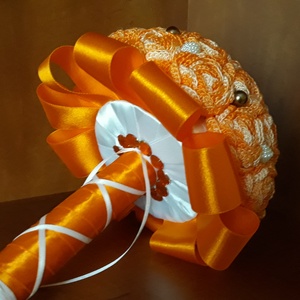 FLÓRA Narancs ombre menyasszonyi csokor, örökcsokor - esküvő - menyasszonyi- és dobócsokor - Meska.hu