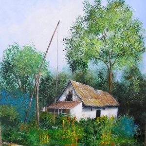Elhagyott tanya - festmény - Meska.hu