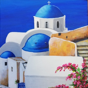 Santorini - festmény - művészet - festmény - akril - Meska.hu Santorini - festmény - művészet - festmény - akril - Meska.hu