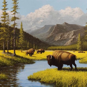 Yellowstone - festmény, Művészet, Festmény, Akril, Festészet, MESKA