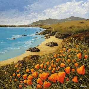 California poppy - festmény - művészet - festmény - akril - Meska.hu